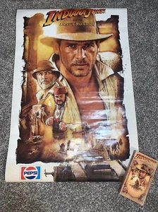 SET Indiana Jones and the Last Crusade VHS, 1989 With Original 34”x23” Poster - Imagen 1 de 12