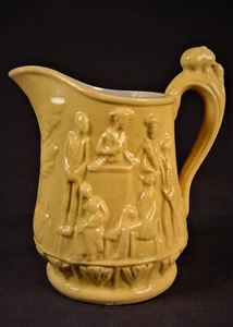 RARE SMALL 1850s ANTI-SLAVERY RIDGWAY PITCHER YELLOW WARE STAFFORDSHIRE - Picture 1 of 12