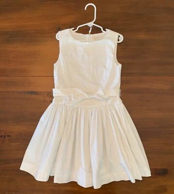 Jcrew Niñas Talla 7 / Vestido de Vacaciones Niñas, Pajarita Cintura / Marfil Foto 1 de 4