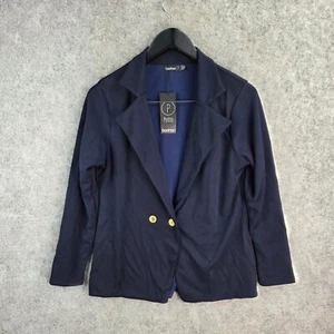 Boohoo Jacket Womens 12 Blue Navy Blazer Office Business Work NEW 12384 - Picture 1 of 10