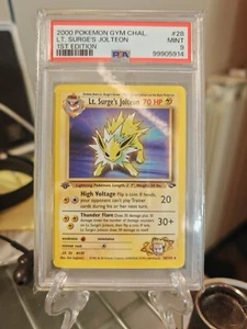Pokémon Card - Lt. Surge's Jolteon PSA 9 1st Edition - ENG 28/132 Gym Challenge - Foto 1 di 2