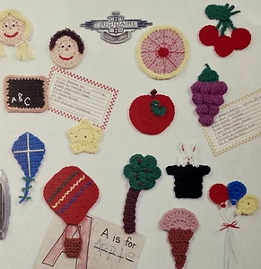 Fridgies for Fun: 14 Magnets to Crochet fruit, faces, cone, balloons, kite, tree - Picture 1 of 2