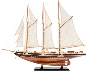 Velero de lujo Atlantic con soporte 119 cm maqueta barco maqueta hecho a mano - Imagen 1 de 5