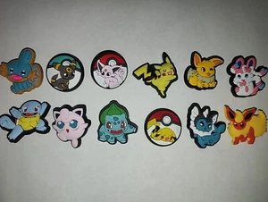 12pc Pokemon Shoe Charms for Crocs Anime Charms Pikachu Squirtle Jigglypuff - Picture 1 of 1