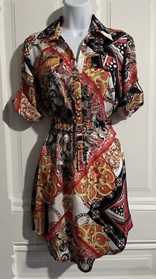 Joseph Ribkoff Luxury Shirtdress US 4 Canada Equestrian Mod 80s Vibe Bright EUC - Image 1 of 4