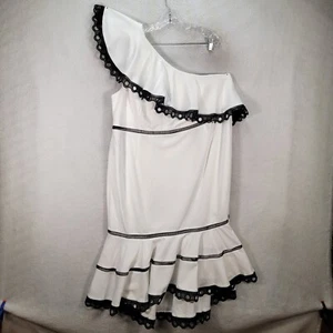 LAtiste Womens Dress Plus Size 4X White Stretch One Shoulder Ruffle Hi Low Sun - Picture 1 of 20