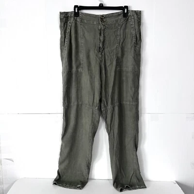 American Eagle Womens Pants Size 16 Olive Grayish Green Linen Blend Flat Front - Image 1 of 4