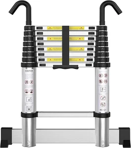 Escalera telescópica 8,5 FT con ganchos, aluminio, certificación EN131 - Bild 1 von 12