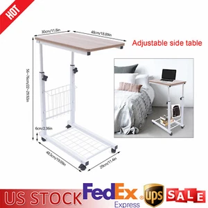 Bett Beistelltisch Krankenhaus Überbett Rolltablett verstellbar Nachttisch USA - Bild 1 von 12