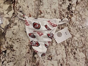 True Vintage Satin Womens NFL Football String Thong Panty Super Bowl Underwear M - Picture 1 of 3