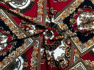 Tela Liverpool-Mosaicos árabes rojos negros dorados-LVPR266-Vendido por el  Foto 1 de 4