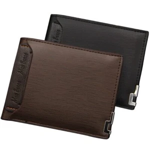 Leather Wallet Men Card Holder Money Clip Minimalist Pocket Bifold ID Card Purse - Picture 1 of 11