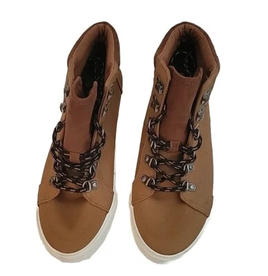 Tênis Old Navy Masculino 6 Marrom com Cadarço Hi Top Biqueira Redonda Sapatos Casuais Confortáveis - Imagem 1 de 4