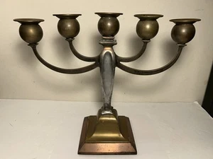 Vintage Brass Copper Candlelabra Candle Holder 12.5” - Picture 1 of 20