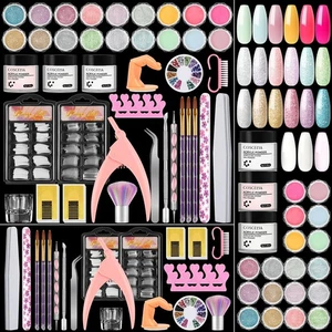 Kit de uñas acrílicas para principiantes con todo Kit de uñas Juego de uñas Acrílico Brillo... - Imagen 1 de 7