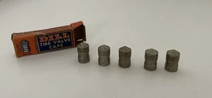 NOS Box of DILL Tire Valve Caps No. 658 - 5 Caps USA Chevy Pontiac Ford GM - Picture 1 of 10