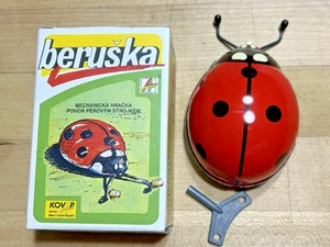 Vintage Beruska Mechanical Wind Up Ladybird Lady Bug Toy w Box Czech Republic - Picture 1 of 3