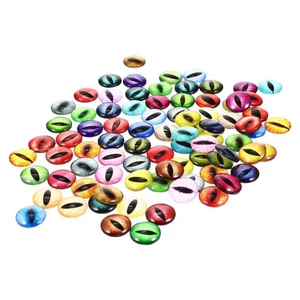 100 piezas ojos de muñeca simulados de vidrio para artesanía estilo color mezclado - Imagen 1 de 12