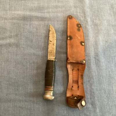 Faca de lâmina fixa vintage Remington RH 51 feita nos EUA com bainha - Imagem 1 de 4