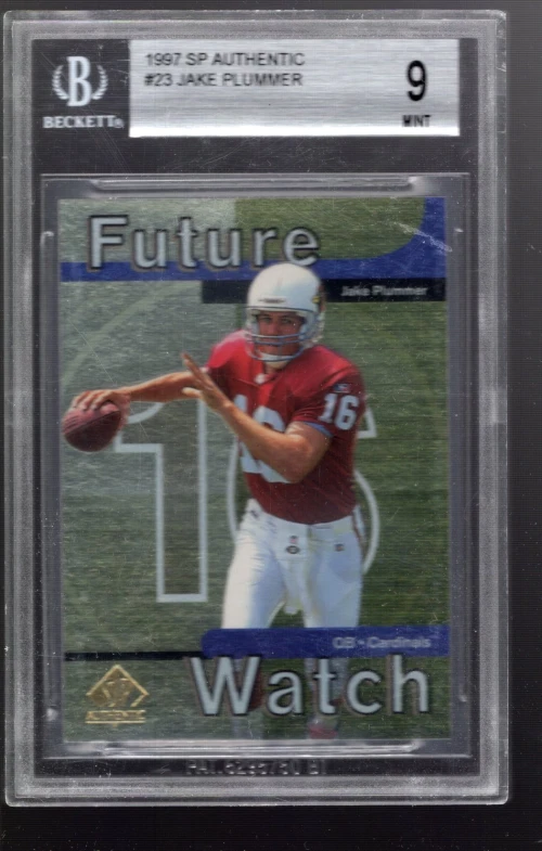 SLA253- 1997 SP Authentic #23 Jake Plummer RC - BGS Mint (9) - Image 1 of 2