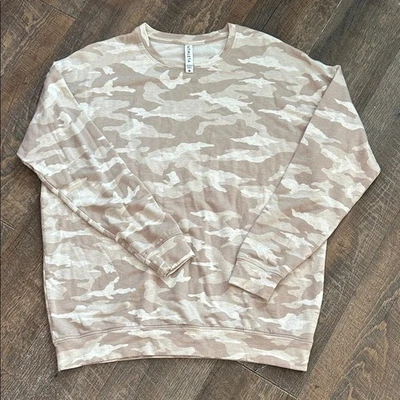 Sudadera Pullover Athleta Studio to Street Camuflada Beige Talla Mediana Yoga Foto 1 de 4