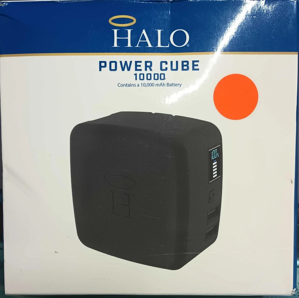 HALO Portable Phone Charger Power Cube 10000mAh, Dual USB, Black For Parts only - Image 1 of 1