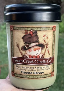 Swan Creek Candle co. Christmas Holiday FROSTED SPRUCE 100% Soy Wax 12 Oz. Jar A - Picture 1 of 15
