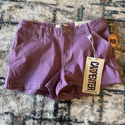 YMI 木匠短裤中腰紫色牛仔休闲日常 5 码 — 第 1/4 张图片
