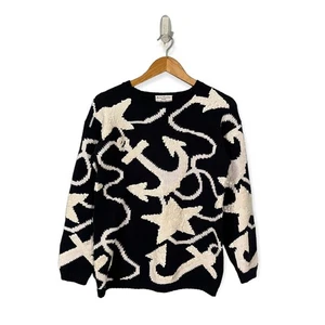 Marisa Christina Pullover Small Medium Maritim Anker Pailletten Navy Weiß - Bild 1 von 11