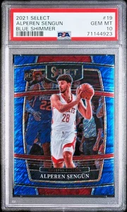 2021 Panini Select Alperen Sengun Blue Shimmer Prizm RC Concourse PSA 10 - Picture 1 of 3