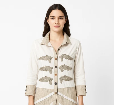 Blusa túnica manga larga algodón Elisa Cavaletti Club para mujer hecha en Italia Foto 1 de 4