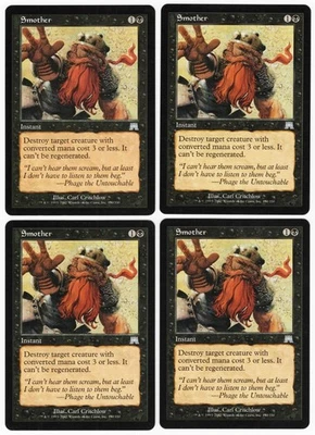 Smother x4 4x 2002 Onslaught PLAYSET Black Uncommon Instant MTG NM AZ1 - Image 1 of 2