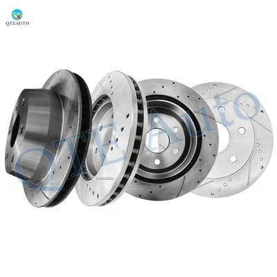 Set 4 Front 331mm-Rear 330mm Drilled Brake Rotors For 2001-2006 Chevrolet Tahoe - Image 1 of 4