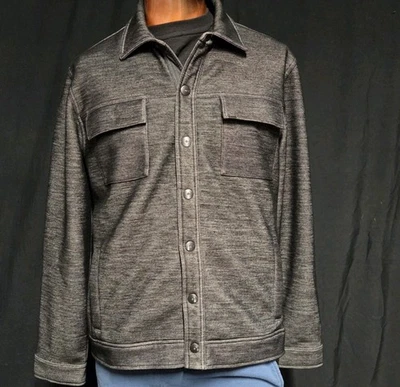 Calvin Klein Button Up Sweater Jacket Distressed Denim Mens Large - Image 1 of 4