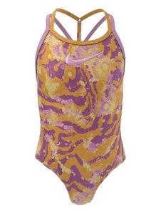 Youth Girls Nike One Piece Watercolor Tie Dye Pink Bathing Suit XL Crossback - Picture 1 of 6