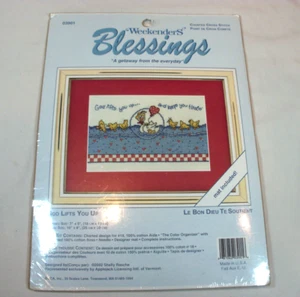 JCA Weekenders Blessings GOD LIFTS YOU UP Counted Cross Stitch Kit #03901 NEW - Picture 1 of 3