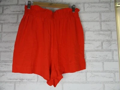 Dotti 12 mezcla de lino BNWT bolsillos cintura elástica botón de repuesto adjunto rojo Foto 1 de 4