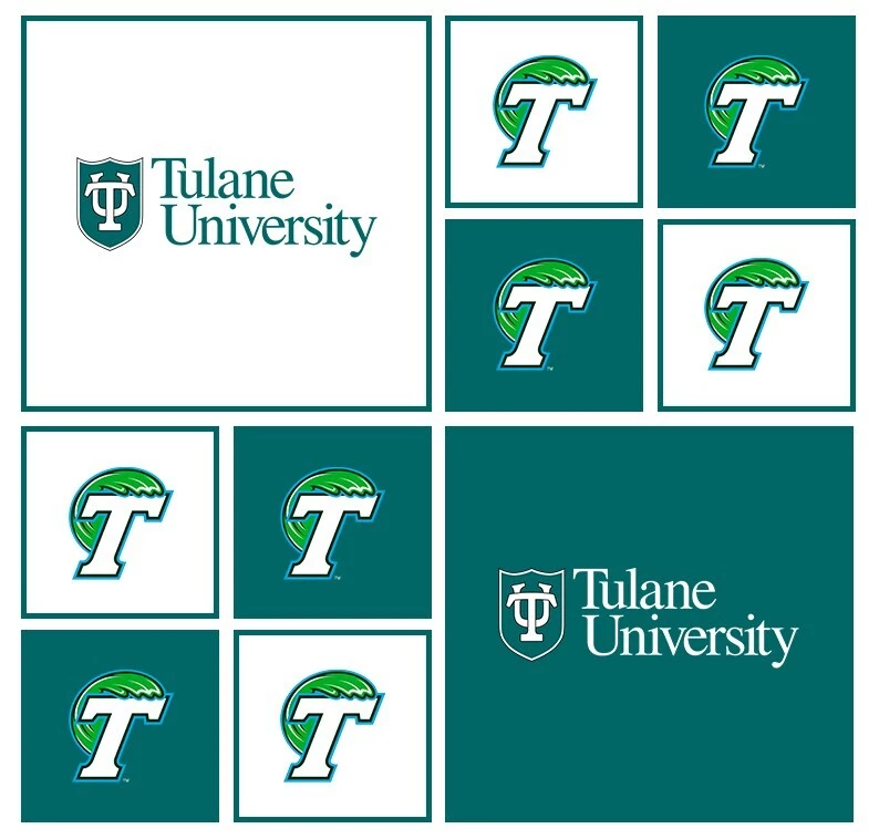 Tela en bloque de Tulane University por yarda Foto 1 de 1