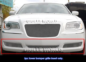 Fits 2011-2014 Chrysler 300/300C Bumper Stainless Steel Mesh Grille Grill Combo - Picture 1 of 2