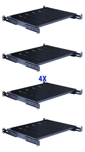 4 Stück Fixed Rack Serverregal 1 HE 19" Regale Rackmontage verstellbar 14"-20" Tiefe - Bild 1 von 5