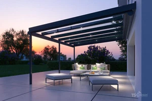 Terrassenüberdachung aus Aluminiumprofil mit Sicherheitsglas - Bild 1 von 5