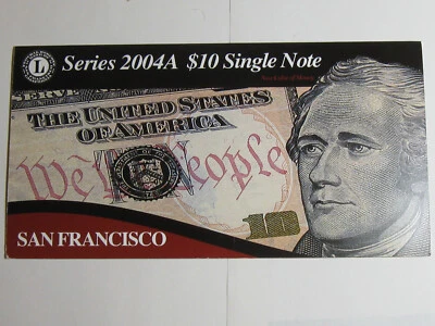SERIES 2004A $10 SINGLE NOTE San Francisco District Low # GL00002415A #10726-3 - Image 1 of 2
