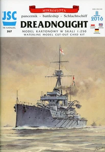 Acorazado de la Primera Guerra Mundial HMS Dreadnought (estado 1908) # Modelo de tarjeta # Escala 1/250 # JSC267 - Imagen 1 de 8