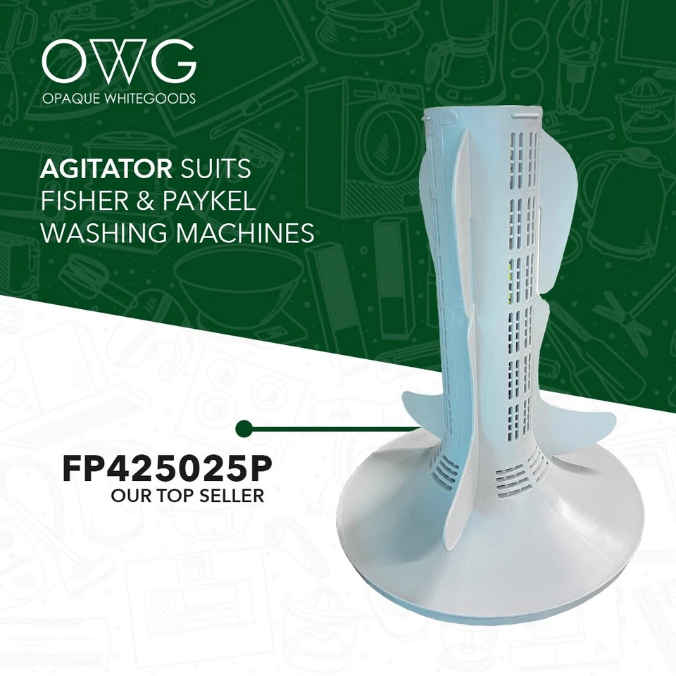 AGITATOR SUITS FISHER & PAYKEL WASHING MACHINES WA75T65GW1 92169-A - image 1 of 1