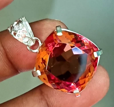 Colgante de plata maciza 925 de 65 quilates con piedras preciosas sueltas cambio de color alejandrita natural Foto 1 de 4