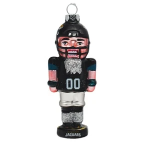 Blown Glass NFL Jacksonville Jaguars Ornament - Nutcracker Football Player - Picture 1 of 3
