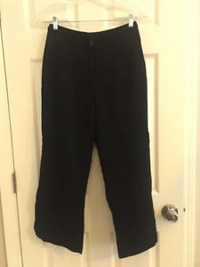 Pantalones de vestir para mujer Talbots 100 % lana negros delanteros planos talla 14, 25" entrepierna - Imagen 1 de 4