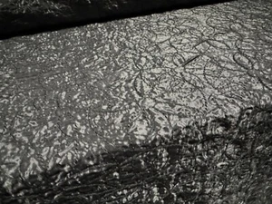 Taft Kunstseide Stoff, Meterware - Blumenstich Stickerei - Gunmetal - Bild 1 von 3