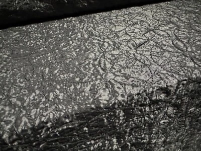 Taft Kunstseide Stoff, Meterware - Blumenstich Stickerei - Gunmetal - Bild 1 von 3