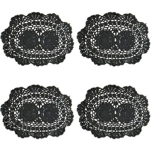 Lace Doilies Handmade Crochet Placemats Cotton Doilies Cloth Lace Pack of 4 O... - Picture 1 of 5